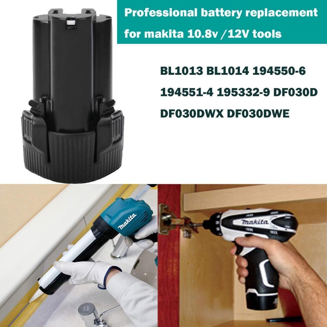 Creabest New 10.8V 3000mAh BL1013 Battery Li ion Compatible with Makita BL1014 DF030D DF330D LCT203W 194550 6 194551 4 195332 9 2 pack Mobile Phones Gadgets Mobile Gadget Accessories Power Banks Charg...