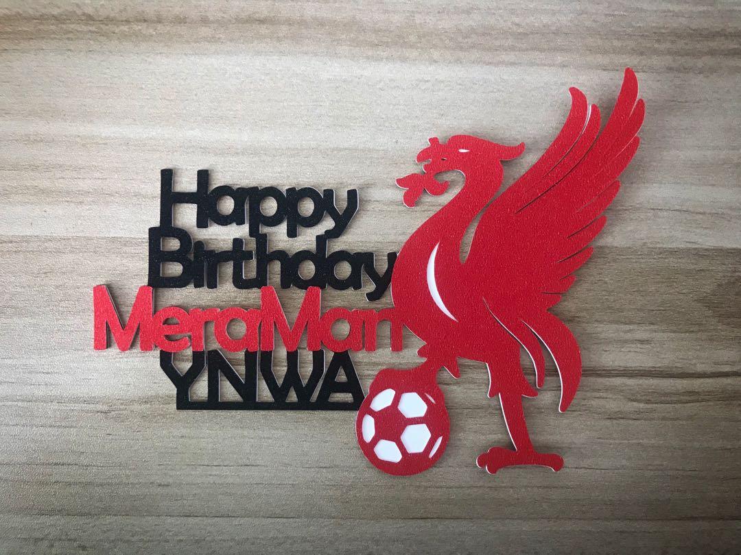 Customised YNWA Liverpool Birthday Topper, Hobbies & Toys, Stationery