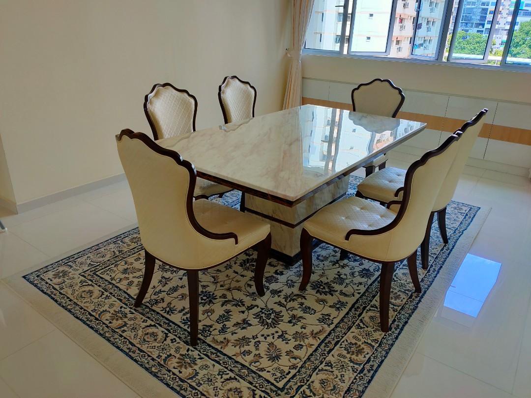 Marble Dining Table Set Condition 10 10 Furniture Tables Chairs On Carousell