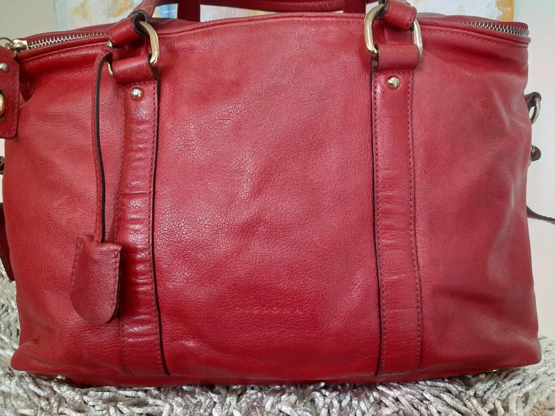 Red Dissona Italy 2-Way Bag, Luxury, Bags & Wallets on Carousell