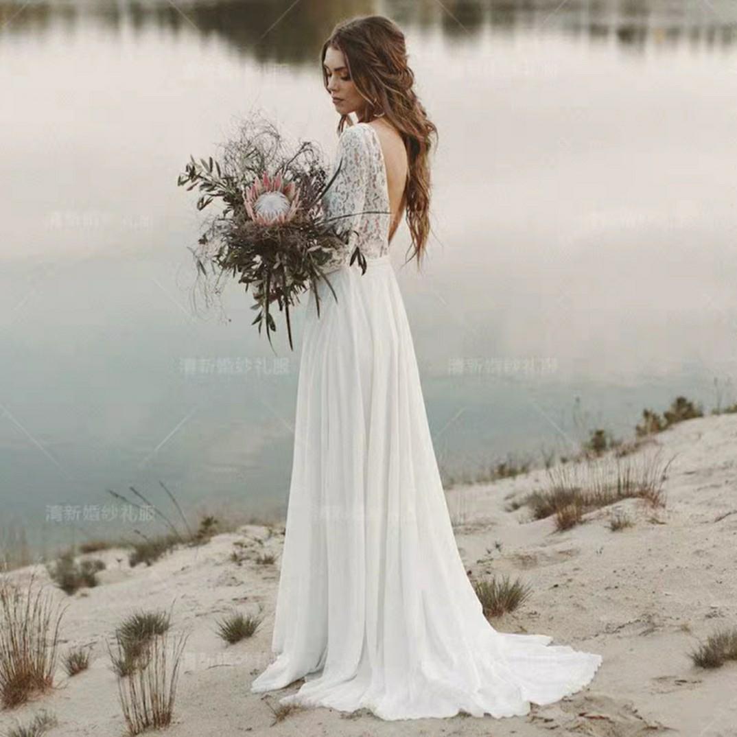 flowy elegant wedding dress