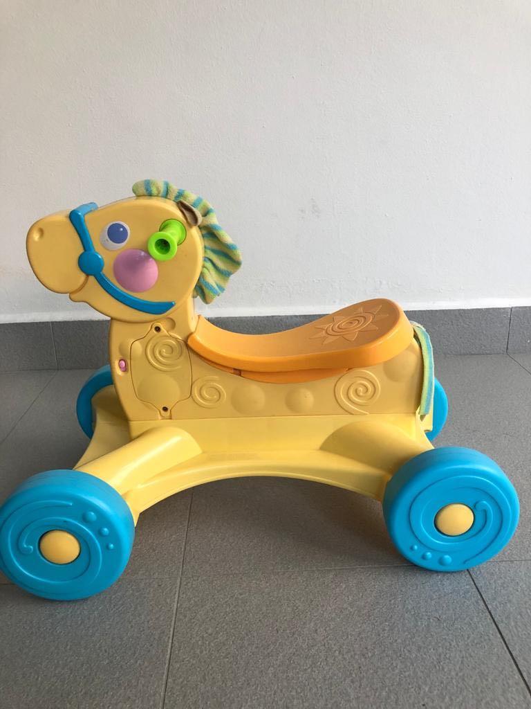 fisher price roll along musical pony