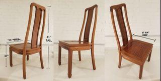 FIVE (5) SOLID OAK CHAIRS FOR SALE!