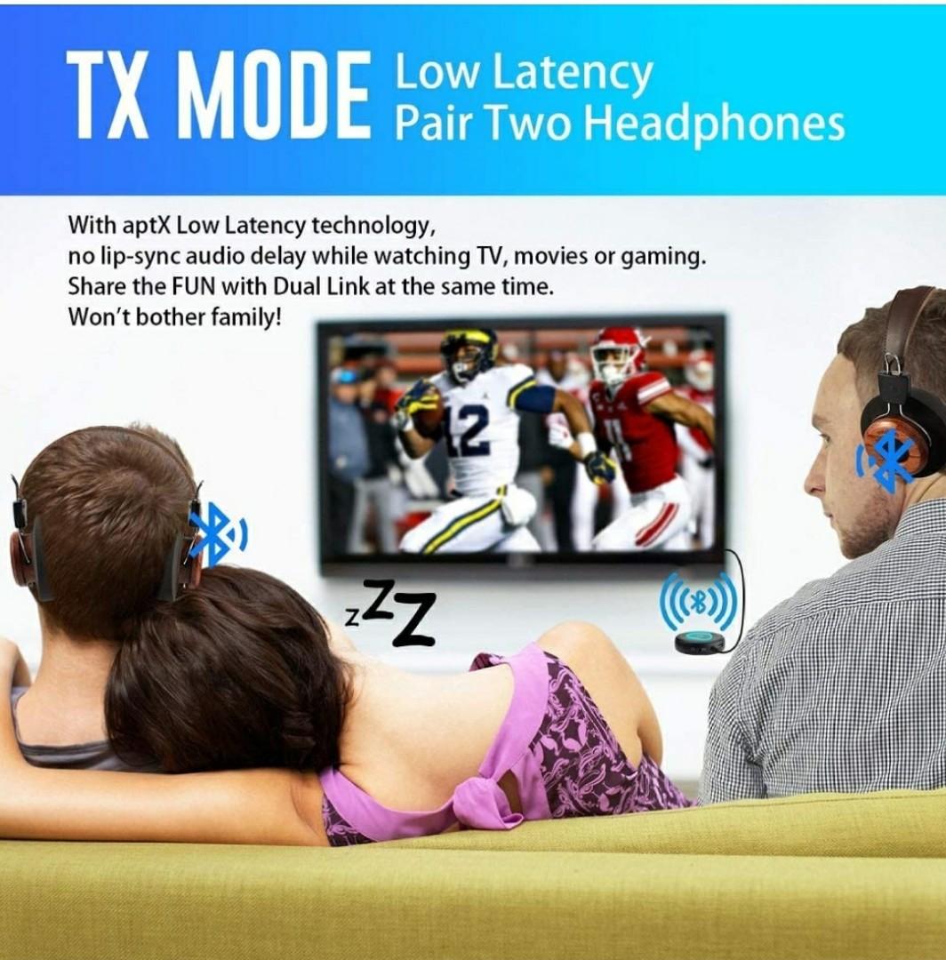 Friencity Bluetooth 5.0 Transmitter Receiver for TV Home Stereo, AptX