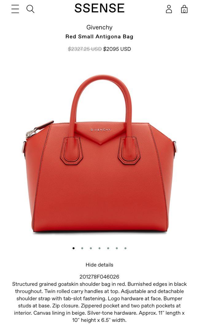 GIVENCHY ANTIGONA SMALL HAND BAG IN RED LEATHER Luxury Bags