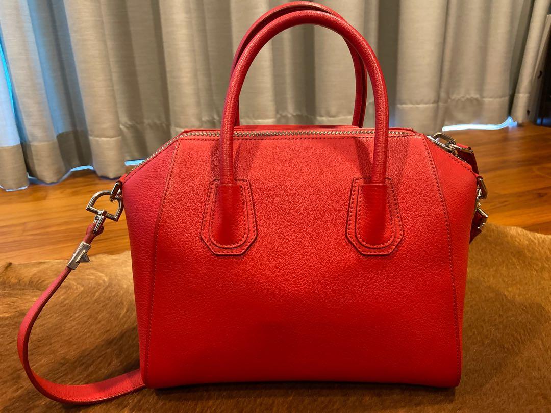 GIVENCHY ANTIGONA SMALL HAND BAG IN RED LEATHER Luxury Bags
