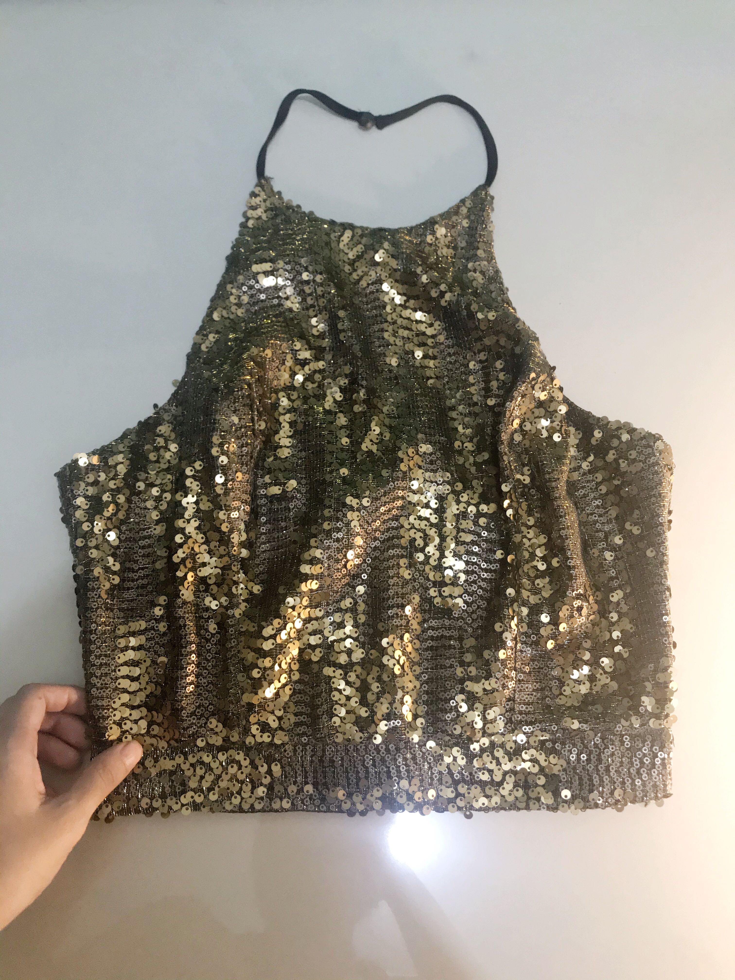 gold halter top
