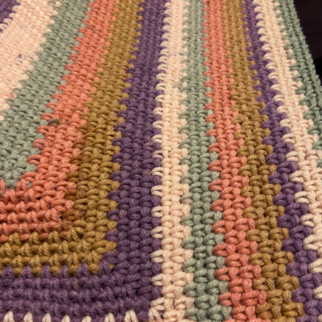 Handmade Crochet square blanket with tassels