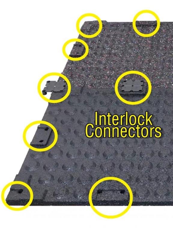 High Density EPDM Rubber Gym Mat Tiles Connector Crossfit Flooring