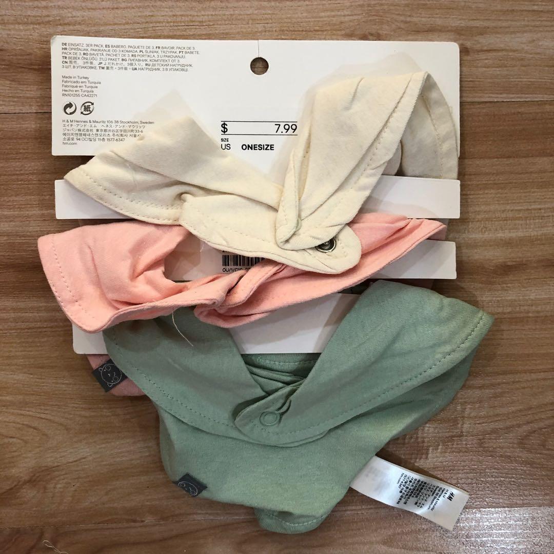 H M Bibs Set of 3 Babies Kids Babies Kids Fashion on Carousell