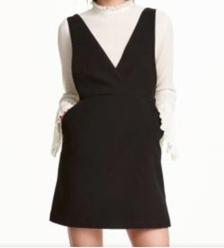 H&m black shop pinafore dress