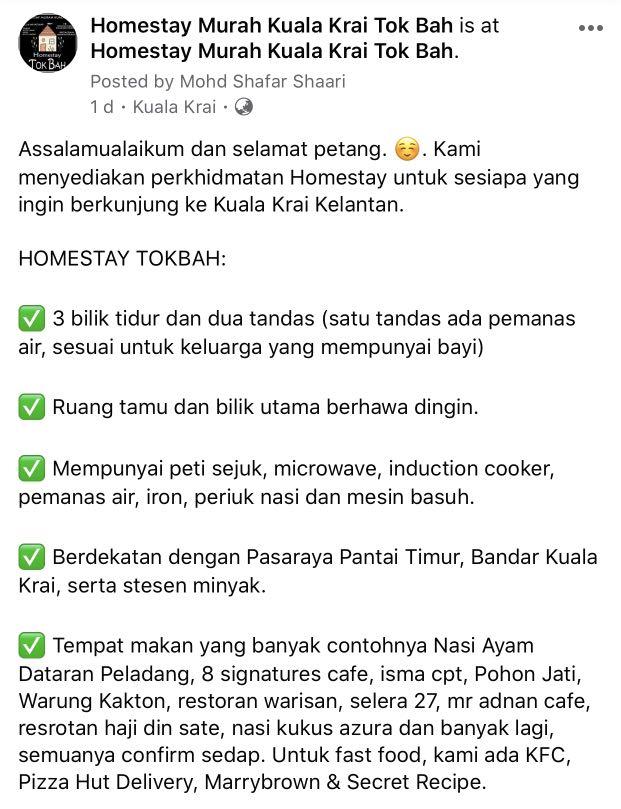 Homestay Murah Kuala Krai Tokbah Property Rentals On Carousell