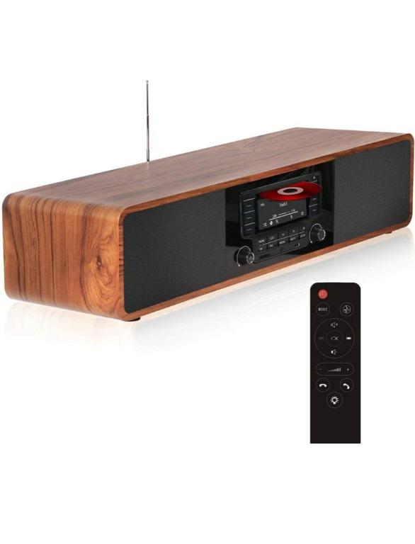 KEiiD Compact CD/MP3 Player Stereo Wooden Desktop Bluetooth HiFi