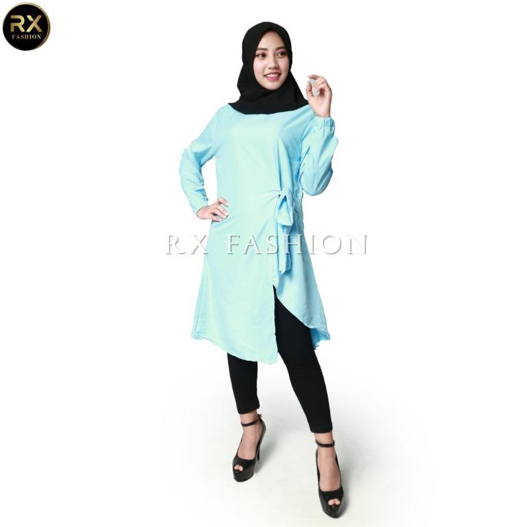 Lidya Tunik Muslim Wanita Bahan Wolfis Ukuran Alsize Fit L 1r Olshop Fashion Olshop Muslim Di Carousell
