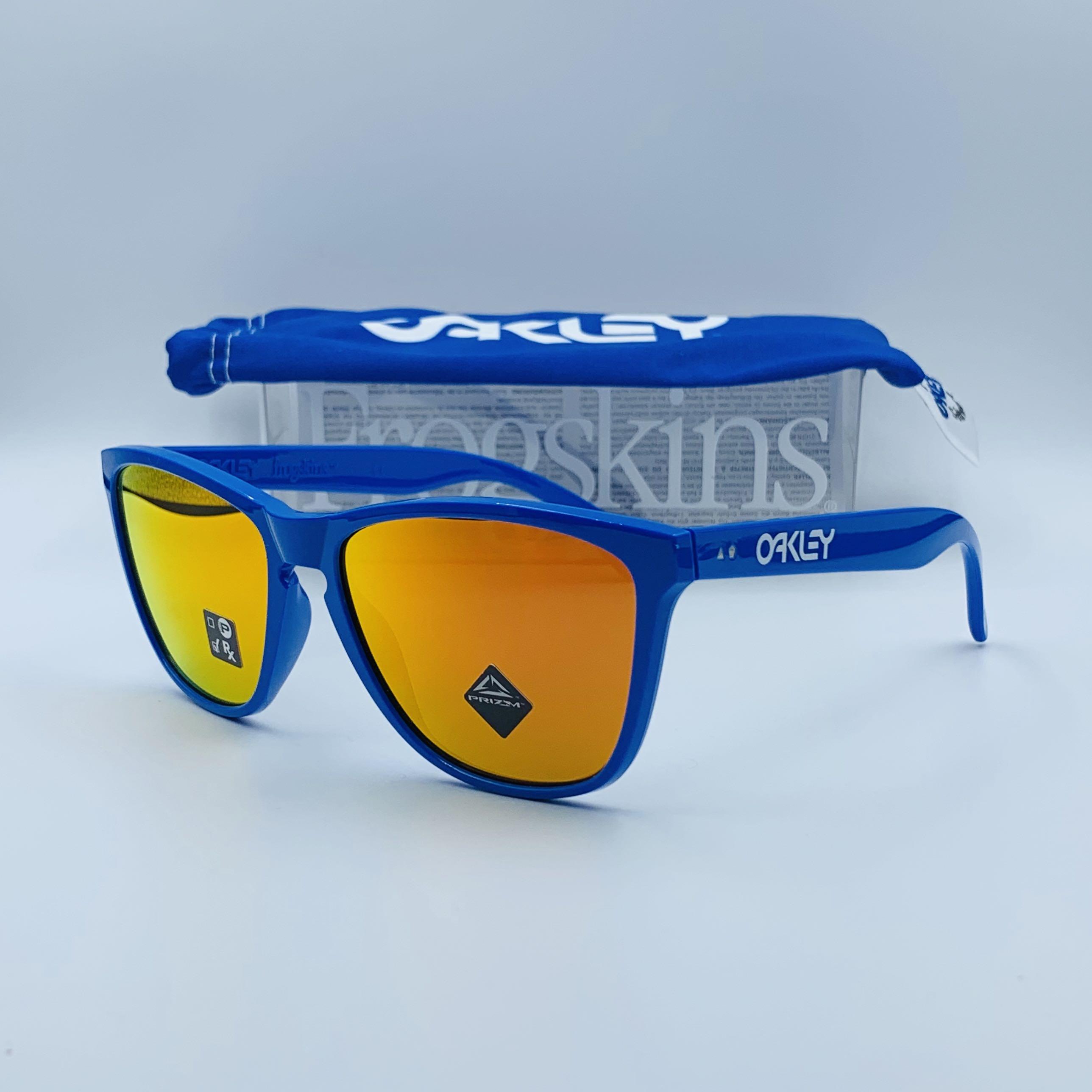 Limited Edition 35th Anniversary Oakley frogskin Prizm Ruby Primary Blue,  Men's Fashion, Watches & Accessories, Sunglasses & Eyewear on Carousell