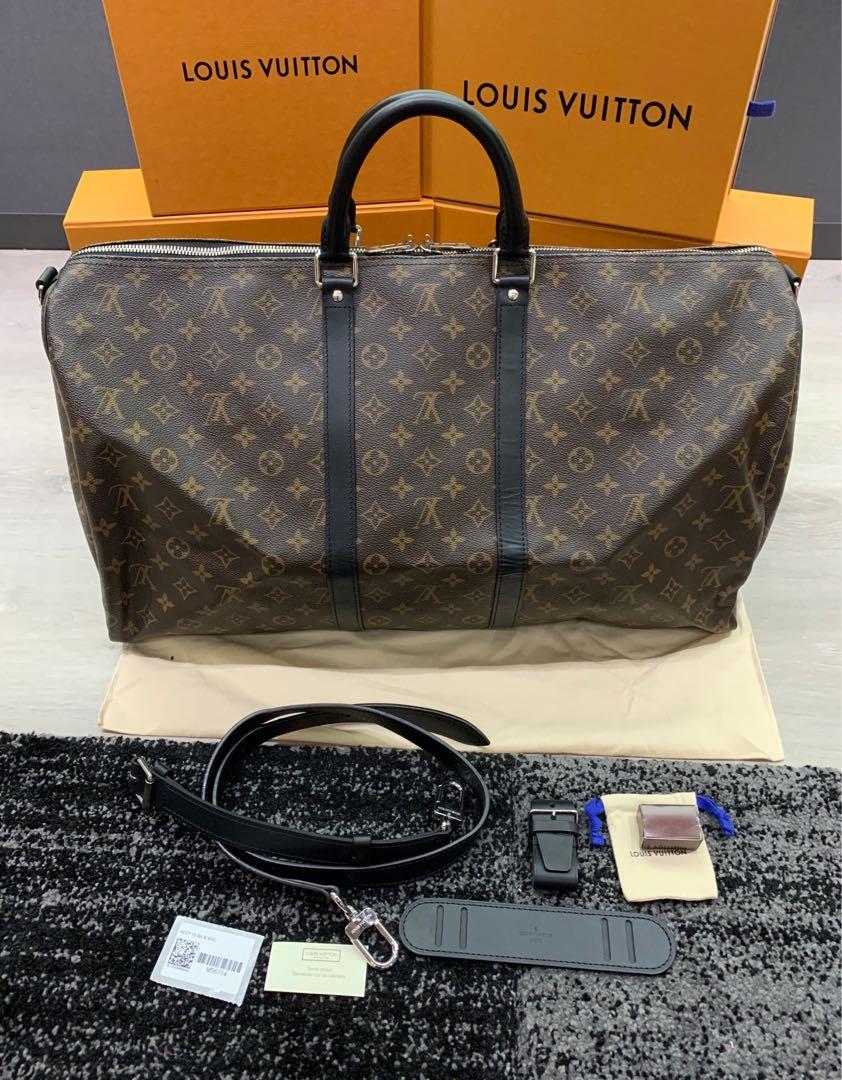 Louis Vuitton Keepall Bandouliere 55 Monogram Macassar Bag