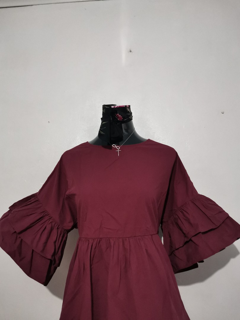 maroon mini dress