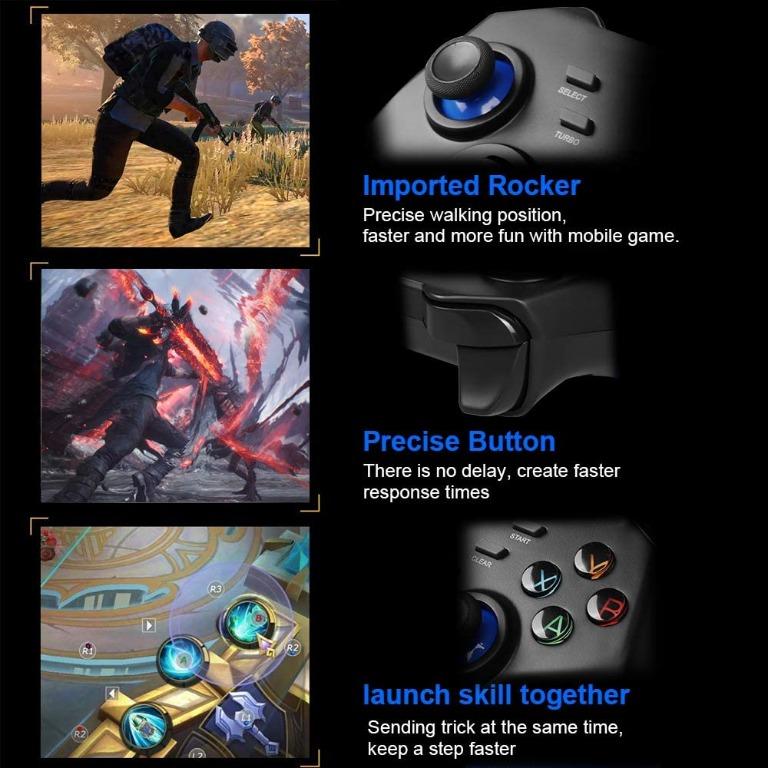 Mobile Game Controller, PowerLead PG8721 Wireless Turbo Combo Key ...