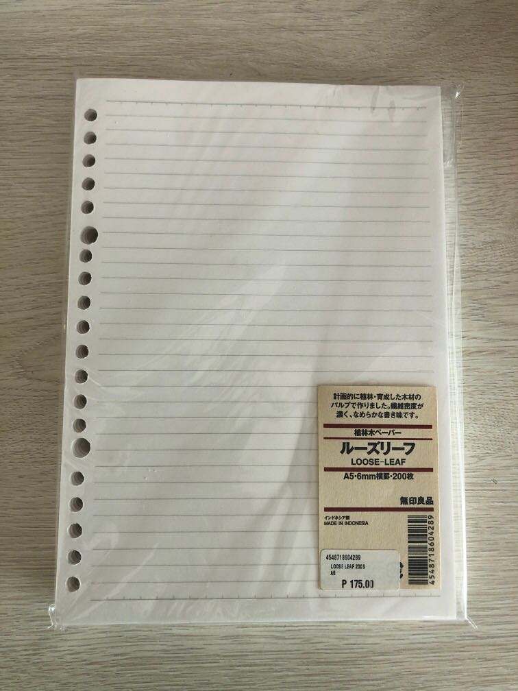 Muji loose leaf, Hobbies & Toys, Stationary & Craft, Other Stationery