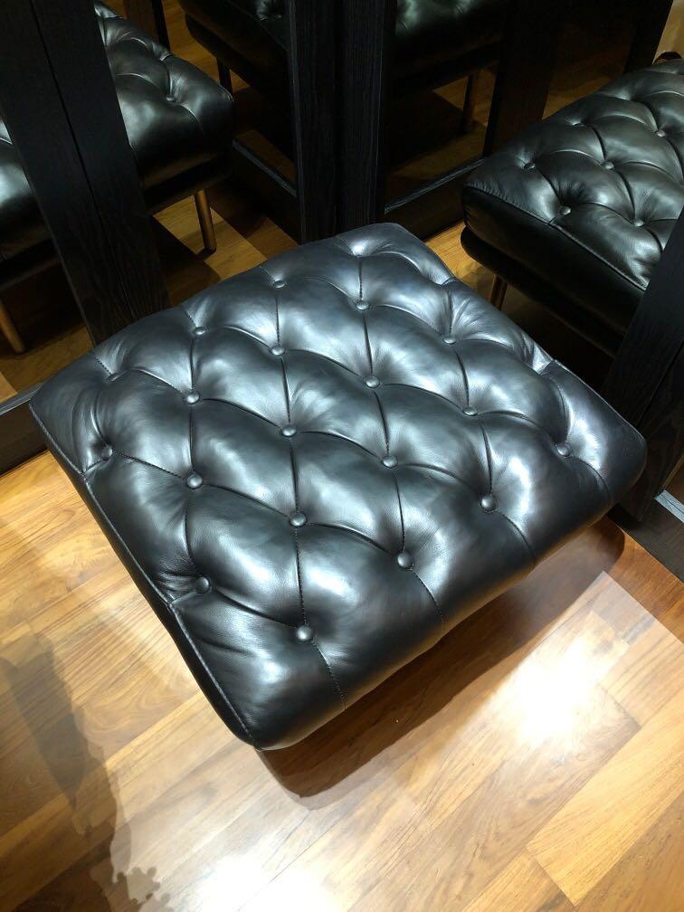 Ottoman Full Leather Chair With Puffy Cushion Furniture Tables Chairs On Carousell