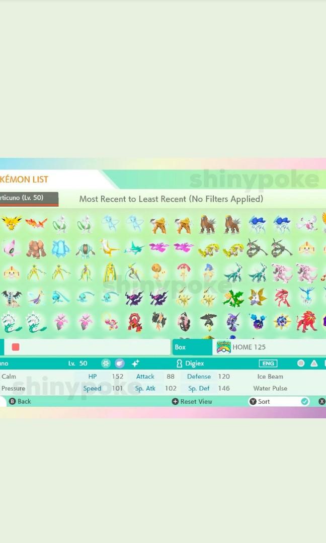 Pokemon Sword And Shield All 25 Shiny Legendary Pokemon Home Additions Toys Games Video Gaming In Game Products On Carousell