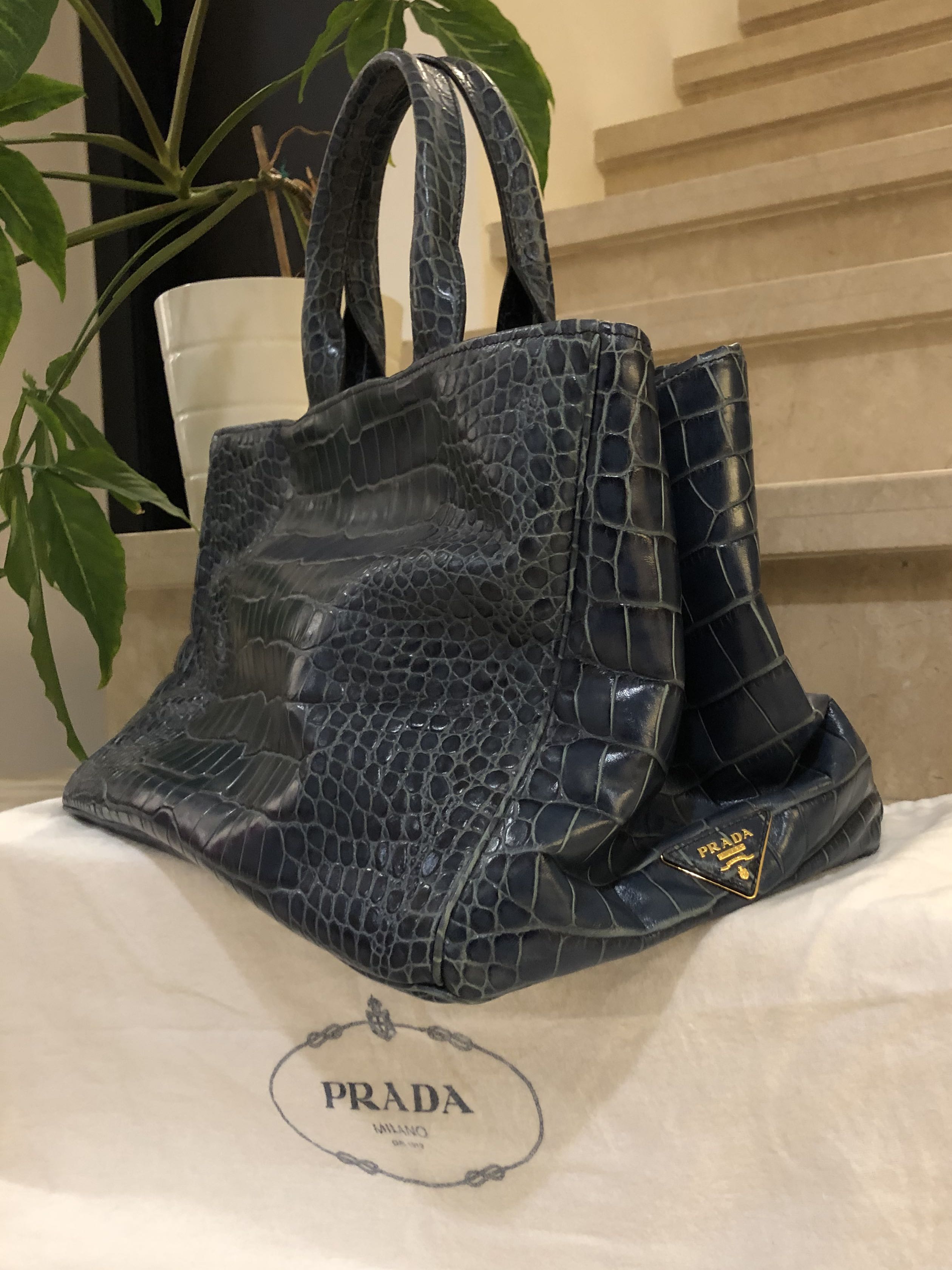 prada croc bag