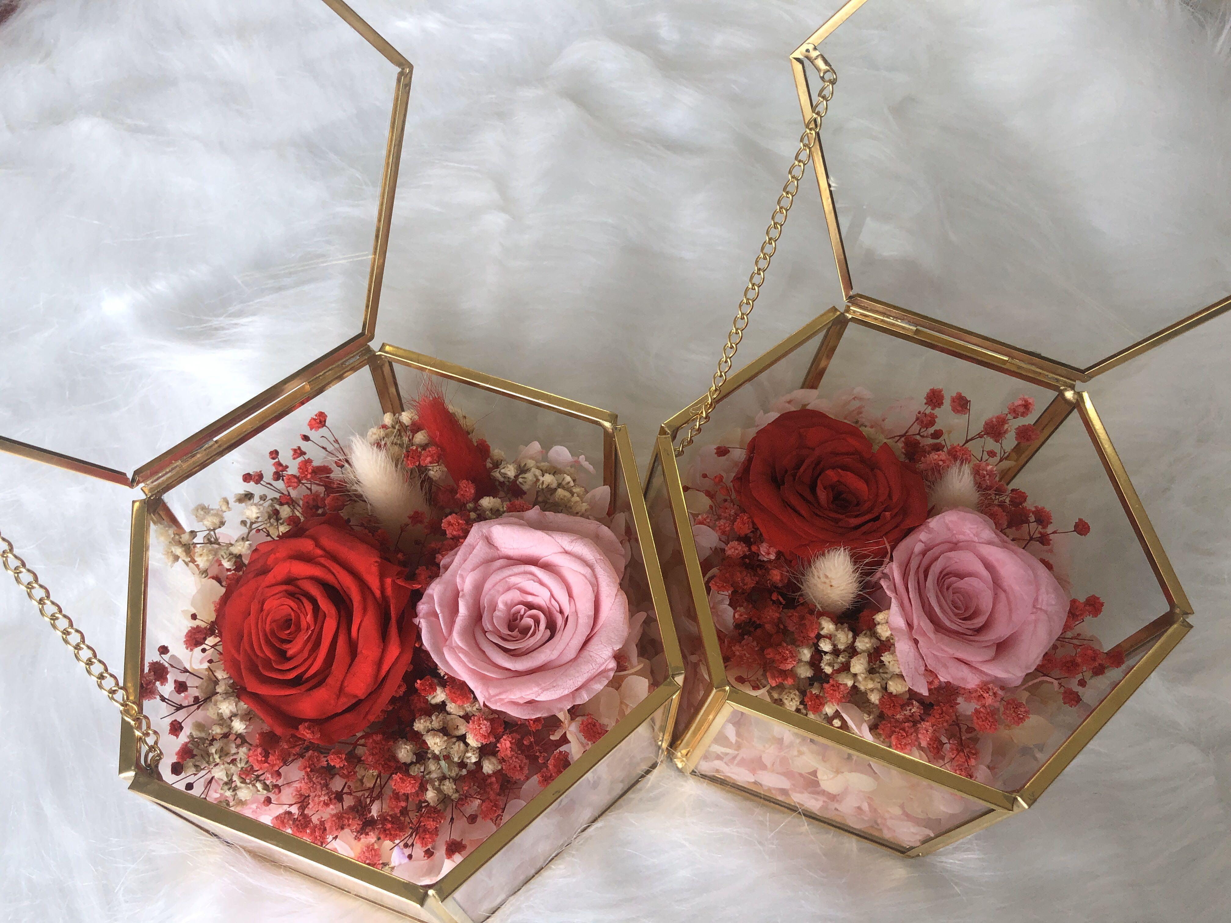Preserved Roses in Glass Box/Terrarium ️Wedding /Anniversary/ Birthday