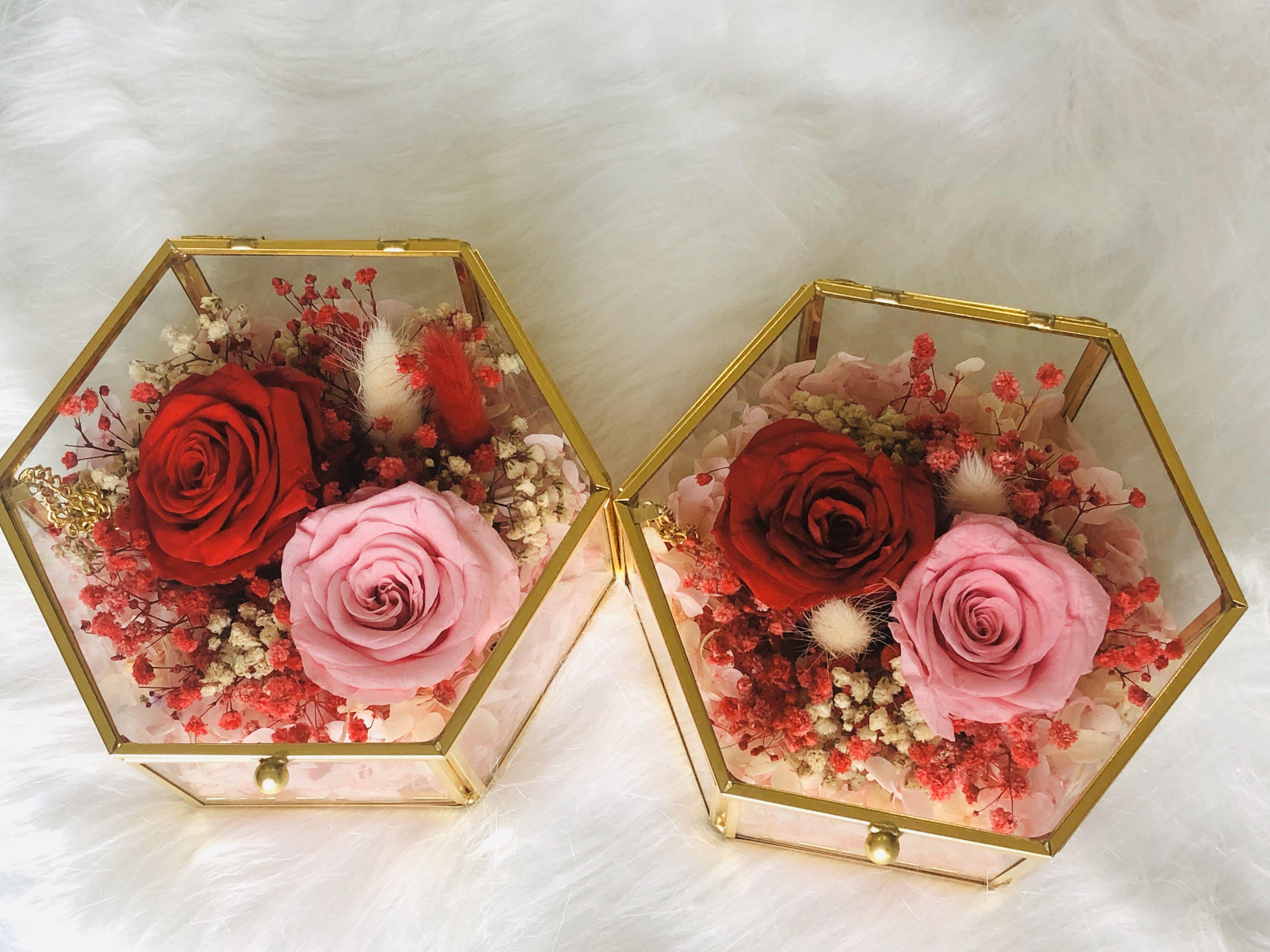 Preserved Roses in Glass Box/Terrarium ️Wedding /Anniversary/ Birthday