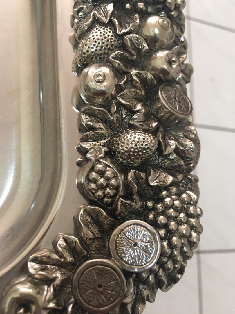 REGENT INOX STAINLESS STEEL FLORAL HEAVY TRAY, Furniture & Home Living ...