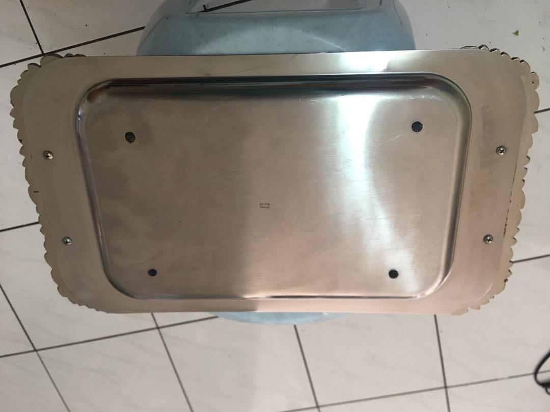 REGENT INOX STAINLESS STEEL FLORAL HEAVY TRAY, Furniture & Home Living ...