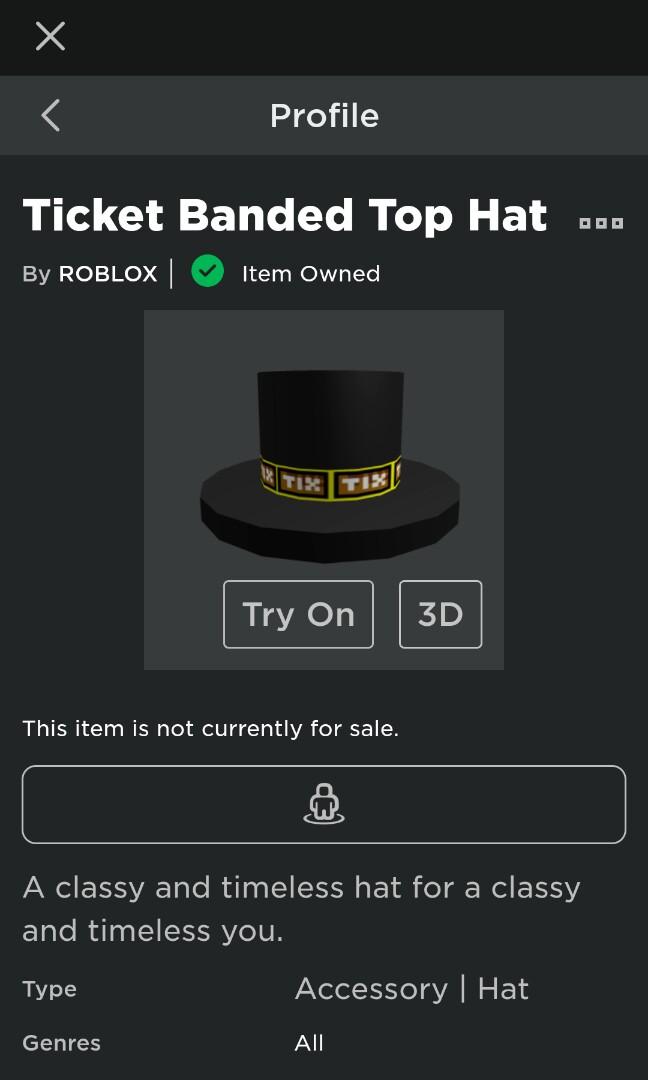 Roblox Banded Top Hat Series - roblox ugc top hat