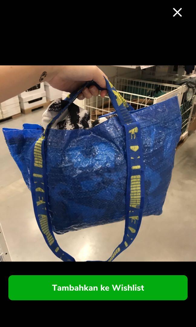 Tas plasik biru ikea buat belanja ada 2 jenis tali tas ikea minu