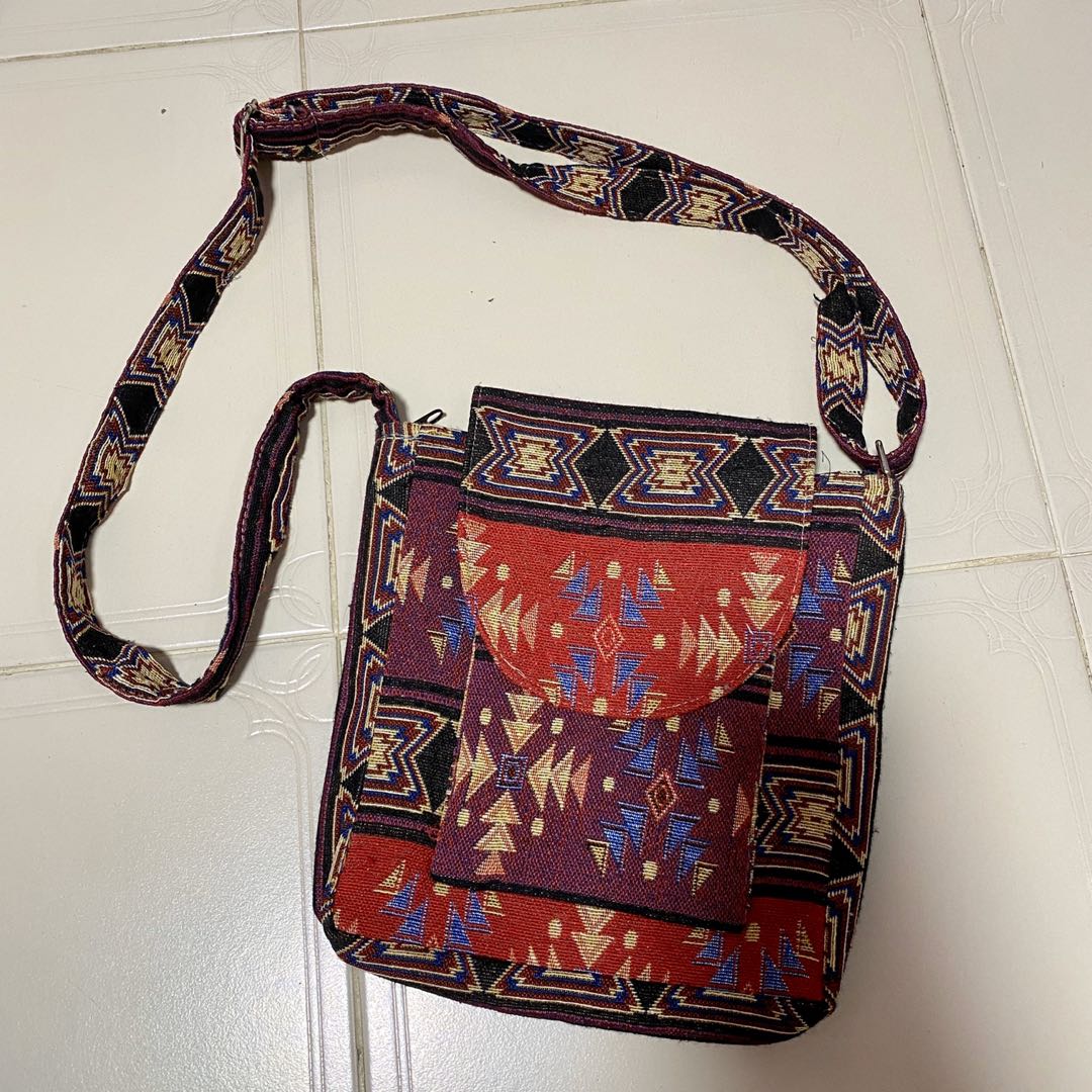 Tribal Print Sling Bag, Women's Fashion 