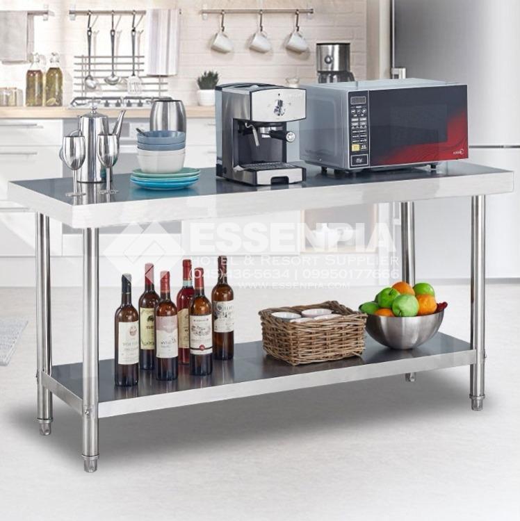 TWO-layer Cooking Table Storage Rack Storage Shelf Restaurant Kitchen ...