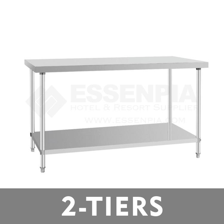 TWO-layer Cooking Table Storage Rack Storage Shelf Restaurant Kitchen ...