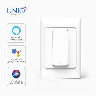 UNIQ Smart Smart Light Switch - 1 Gang Mechanical Type, Compatible with Alexa, Google Home & Siri Shortcut