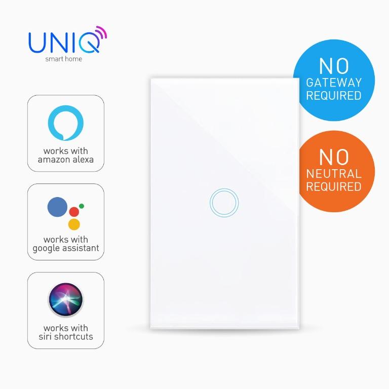 Uniq Smart Wi Fi Touch Switch 1 Gang Touch No Neutral Wire