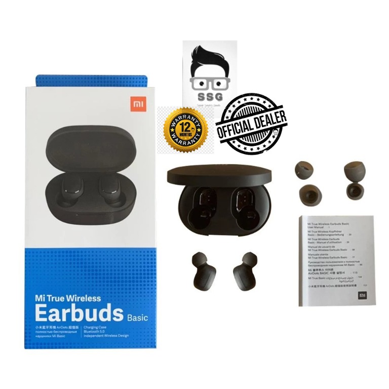 Mi airdots true wireless earbuds twsej04ls on sale bluetooth 5.0 global version with warranty black