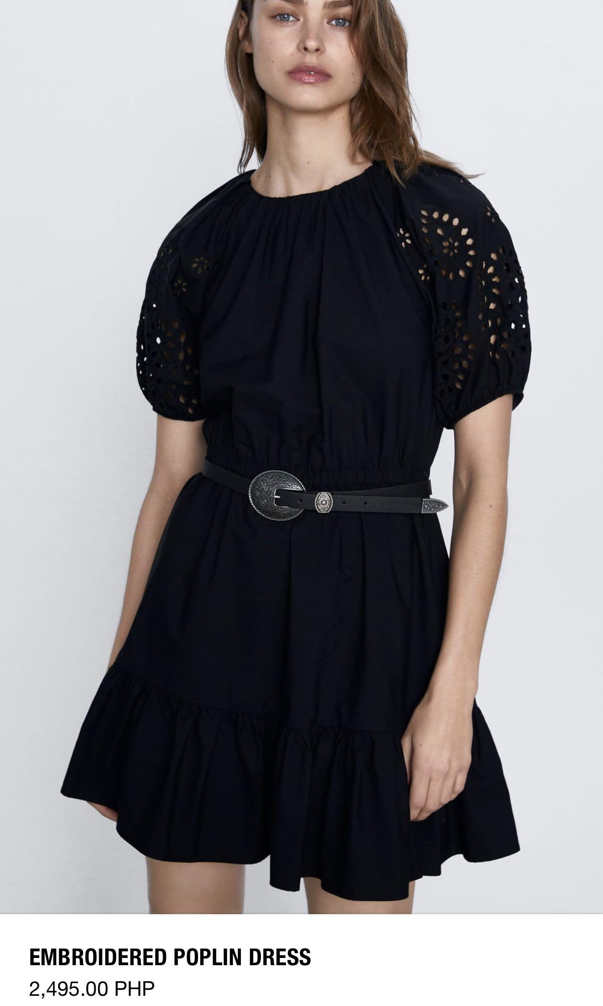 ZARA EYELET POPLIN DRESS, Women's Fashion, Dresses & Sets, Dresses on  Carousell