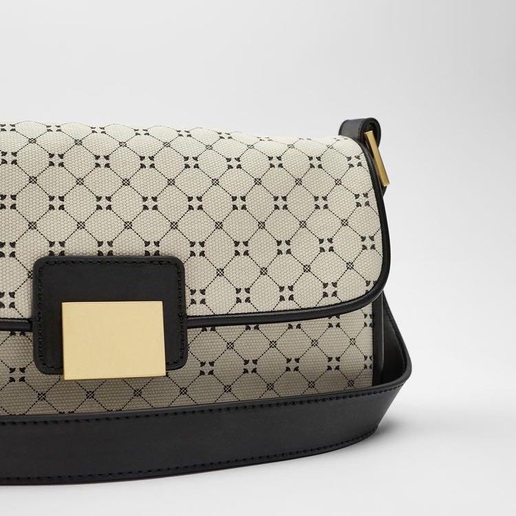 Zara geometric print shoulder bag sales