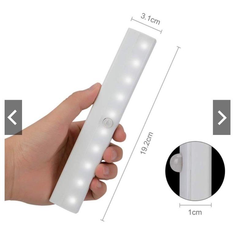 2pcs Of Motion Sensor Closet Light 10 Led Wireless Light Bar Stick On Anywhere Cabinet Night Light Battery Powered Electronics Others On Carousell