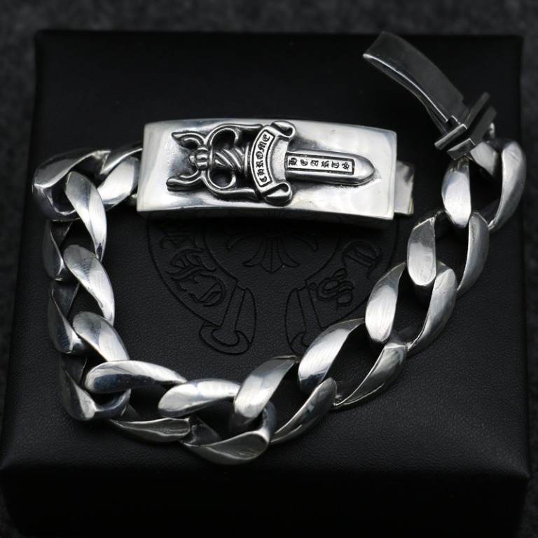 925 Silver chrome hearts bracelet men 1622cm, Men's Fashion, Watches