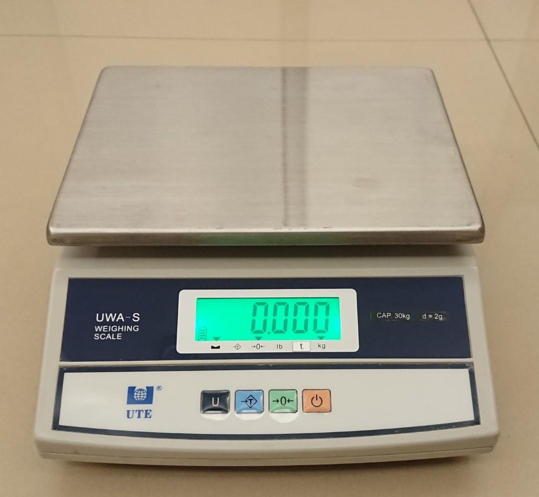 不銹鋼 電子磅秤 30KG/2g 廚房料理秤 食材秤重 計重機 UWA-S