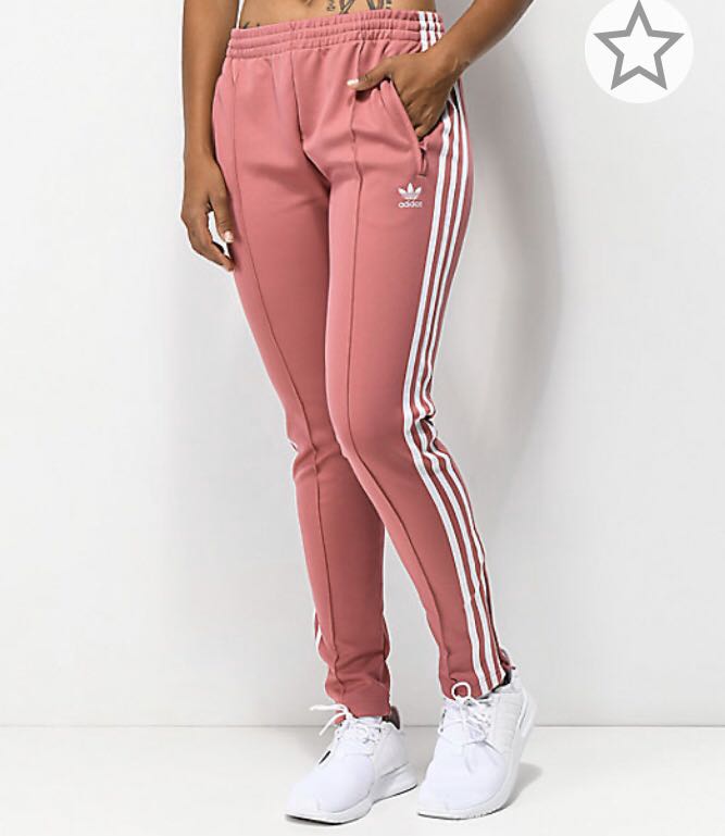adidas track pants pink stripe