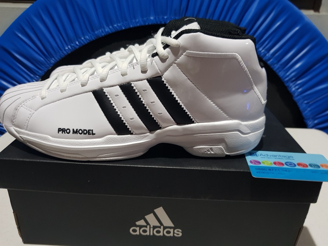 Adidas Pro Model 2G White / Retro Basketball Sneakers Size US 9 BNDS Shoes with Box Papers Bag BELOW SRP, Fashion, Footwear, on Carousell