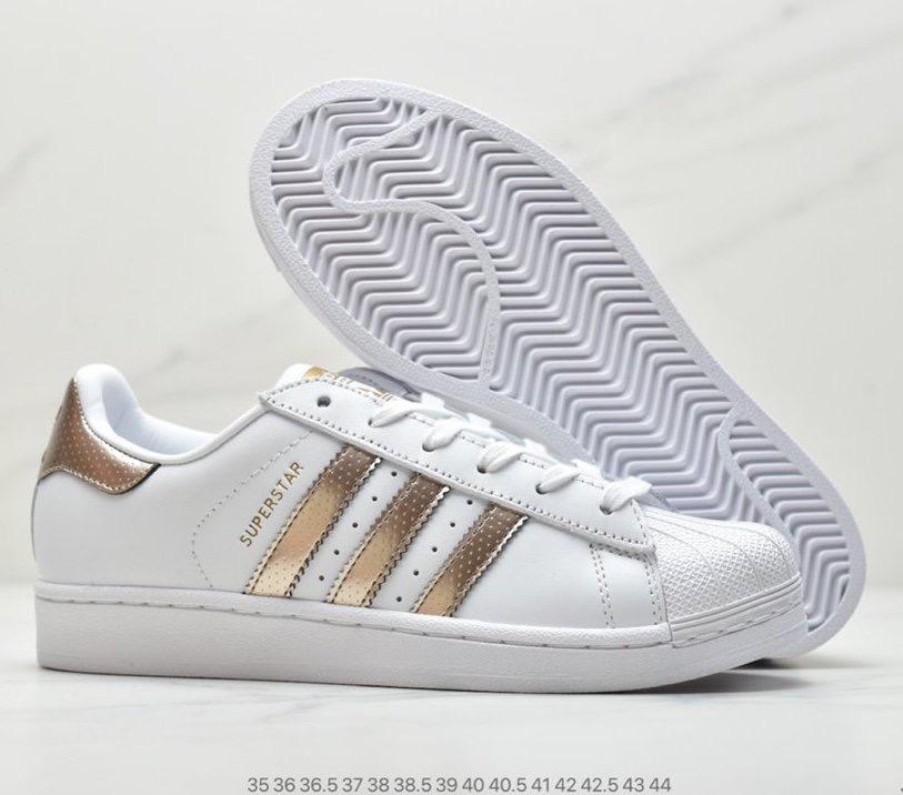 rose gold superstar trainers