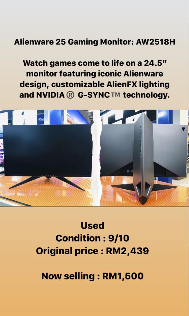 Alienware 25 Gaming Monitor Aw2518h Electronics Others On Carousell