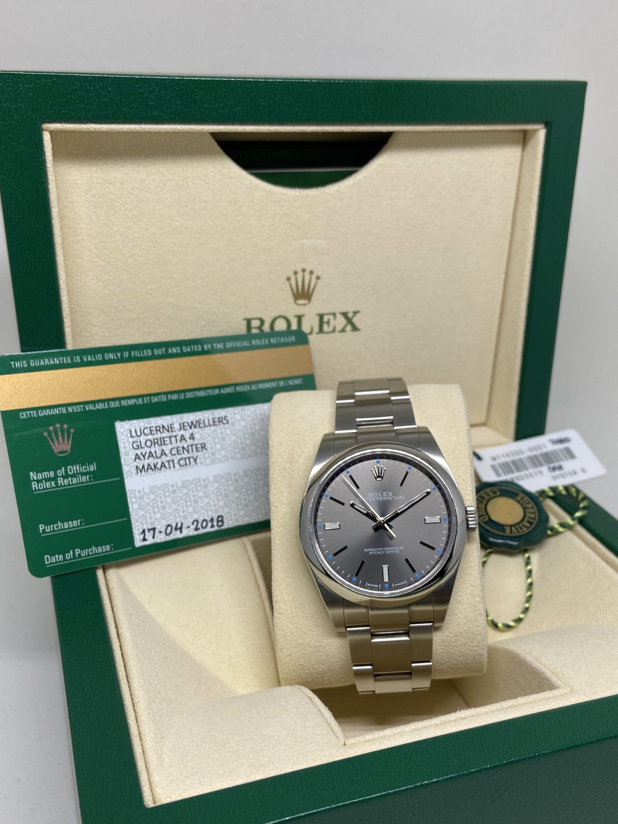 2018 Rolex Oyster Perpetual, Luxury 