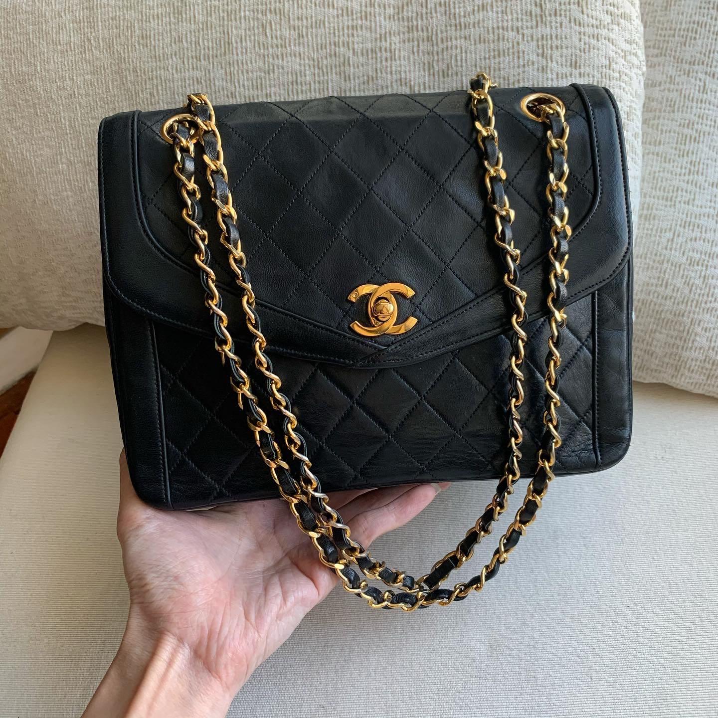 AUTHENTIC CHANEL Diana Square Flap Bag, Luxury, Bags & Wallets on