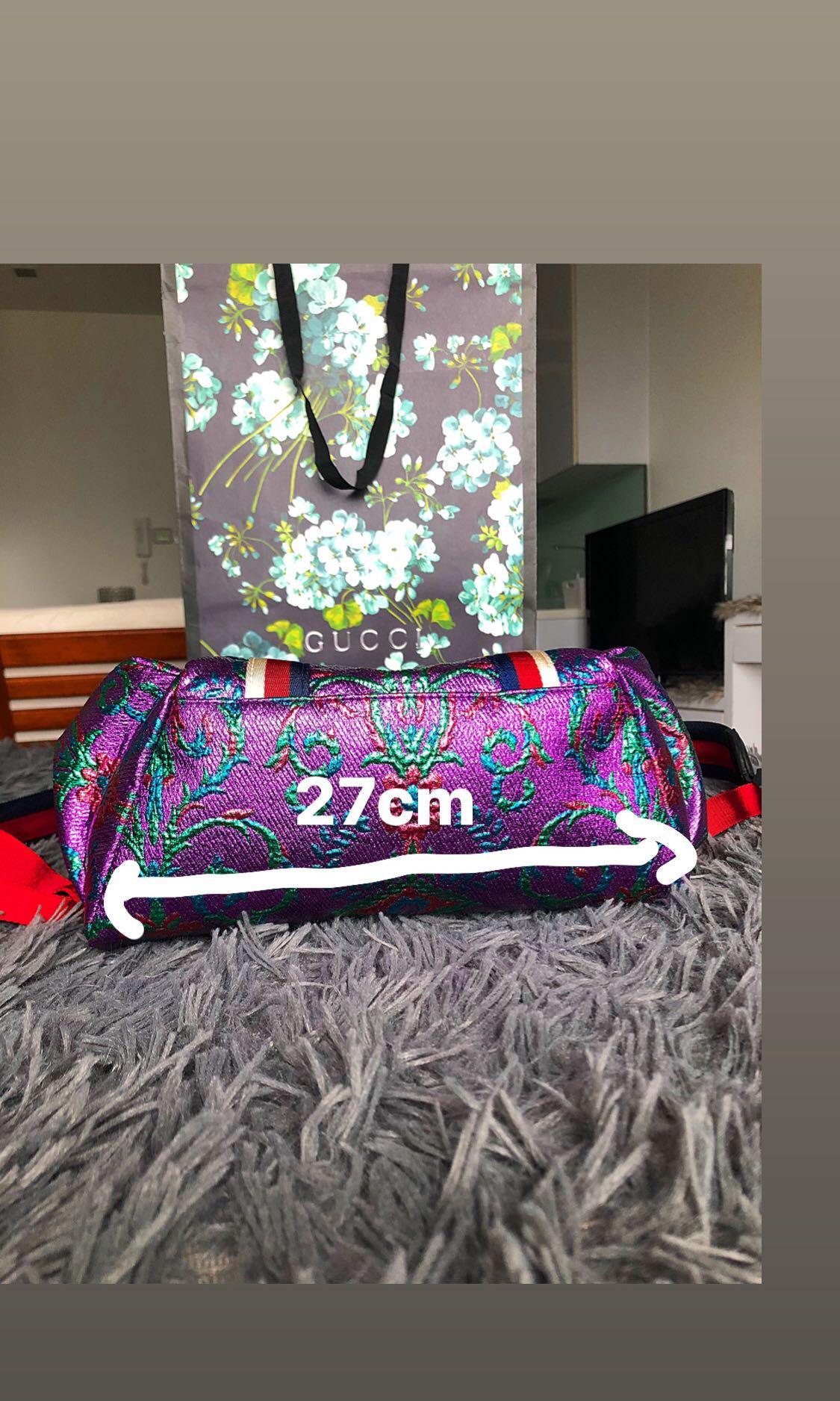 Authentic GUCCI Purple Brocade Techpack Backpack Bag new for collection Fast deal RM3100